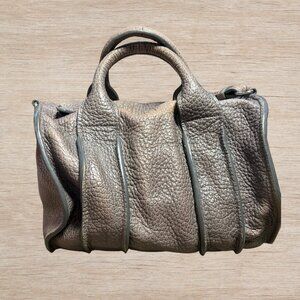 Alexander Wang Pebbled Lambskin Rocco Gunpowder Stud Hand Bag Designer Authentic